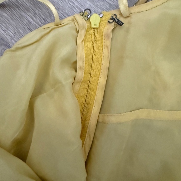 ESCADA Vintage Yellow Silk hand beaded Strappy Couture Top Size 38 - Picture 14 of 15